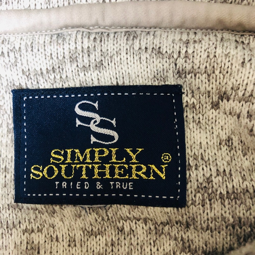 Simply Southern 1/4 Snap Sweater Womens L XL Gray Pullover Activewear Cozy Comfy - Picture 5 of 5